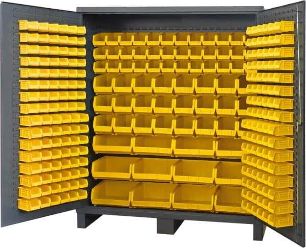 Durham - 264 Bin Storage Cabinet - Steel, 72" Wide x 24" Deep x 84" High, Gray - Americas Industrial Supply