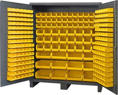 Durham - 264 Bin Storage Cabinet - Steel, 72" Wide x 24" Deep x 84" High, Gray - Americas Industrial Supply