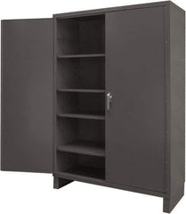 Durham - 4 Shelf Locking Storage Cabinet - Steel, 60" Wide x 24" Deep x 84" High, Gray - Americas Industrial Supply