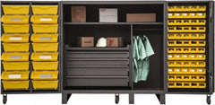 Durham - 2 Shelf 78 Bin Storage Cabinet - Steel, 36" Wide x 36" Deep x 60" High, Gray - Americas Industrial Supply