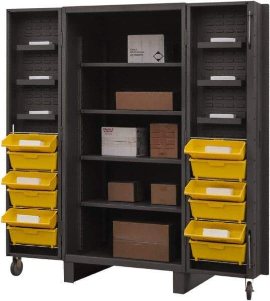 Durham - 10 Shelf 12 Bin Storage Cabinet - Steel, 36" Wide x 36" Deep x 78" High, Gray - Americas Industrial Supply