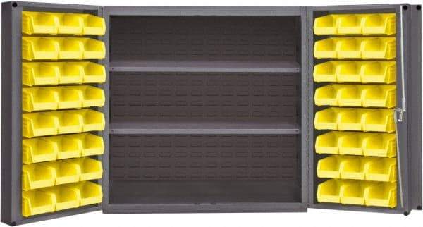 Durham - 2 Shelf 48 Bin Storage Cabinet - Steel, 36" Wide x 24" Deep x 36" High, Gray - Americas Industrial Supply