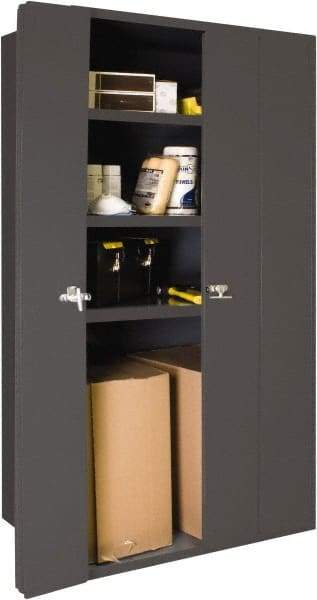 Durham - 3 Shelf Locking Storage Cabinet - Steel, 36" Wide x 20" Deep x 72" High, Gray - Americas Industrial Supply