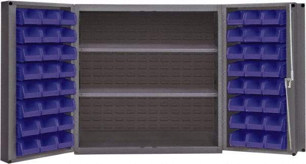 Durham - 2 Shelf 48 Bin Storage Cabinet - Steel, 36" Wide x 24" Deep x 72" High, Gray - Americas Industrial Supply