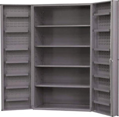 Durham - 4 Shelf Locking Storage Cabinet - Steel, 48" Wide x 24" Deep x 72" High, Gray - Americas Industrial Supply