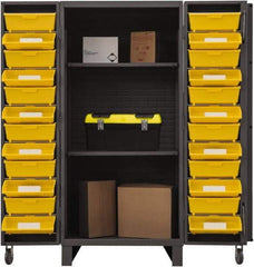 Durham - 2 Shelf 24 Bin Storage Cabinet - Steel, 36" Wide x 36" Deep x 78" High, Gray - Americas Industrial Supply