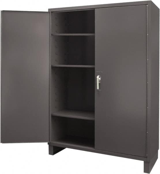 Durham - 3 Shelf Locking Storage Cabinet - Steel, 60" Wide x 24" Deep x 84" High, Gray - Americas Industrial Supply
