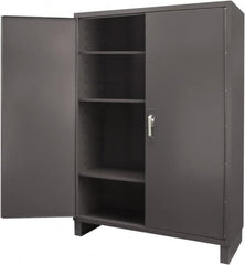 Durham - 3 Shelf Locking Storage Cabinet - Steel, 60" Wide x 24" Deep x 84" High, Gray - Americas Industrial Supply