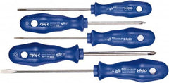 Felo - 5 Piece Phillips & Slotted Screwdriver Set - Bit Sizes: Philips #1 to #2, Comes in Cardboard/Plastic Window - Americas Industrial Supply
