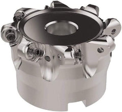Seco - 80mm Cut Diam, 6mm Max Depth, 27mm Arbor Hole, 8 Inserts, RNMU12.. Insert Style, Indexable Copy Face Mill - R220.28 Cutter Style, 10,000 Max RPM, 50mm High, Through Coolant, Series R220 - Americas Industrial Supply
