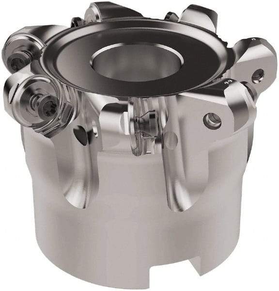 Seco - 66mm Cut Diam, 6mm Max Depth, 27mm Arbor Hole, 7 Inserts, RNMU12.. Insert Style, Indexable Copy Face Mill - R220.28 Cutter Style, 10,900 Max RPM, 50mm High, Through Coolant, Series R220 - Americas Industrial Supply