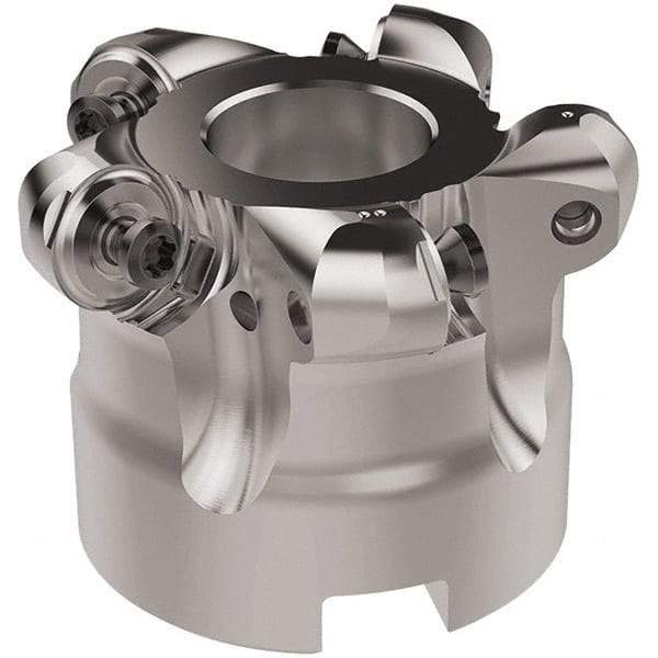 Seco - 52mm Cut Diam, 6mm Max Depth, 22mm Arbor Hole, 5 Inserts, RNMU12.. Insert Style, Indexable Copy Face Mill - R220.28 Cutter Style, 12,300 Max RPM, 40mm High, Through Coolant, Series R220 - Americas Industrial Supply