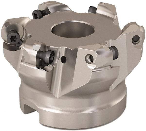 Seco - 63mm Cut Diam, 6mm Max Depth, 22mm Arbor Hole, 6 Inserts, RP..12.. Insert Style, Indexable Copy Face Mill - R220.29 Cutter Style, 11,200 Max RPM, 40mm High, Through Coolant, Series R220 - Americas Industrial Supply