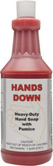 Detco - 32 oz Squeeze Bottle Gel Hand Cleaner with Grit - Red, Cherry Scent - Americas Industrial Supply