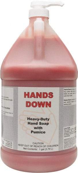 Detco - 1 Gal Pump Bottle Gel Hand Cleaner with Grit - Red, Cherry Scent - Americas Industrial Supply