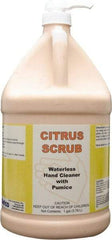Detco - 1 Gal Pump Bottle Cream Hand Cleaner with Grit - Orange (Color), Citrus Scent - Americas Industrial Supply