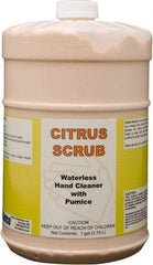 Detco - 1 Gal Bottle Cream Hand Cleaner with Grit - Orange (Color), Citrus Scent - Americas Industrial Supply