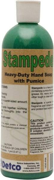 Detco - 16 oz Bottle Gel Hand Cleaner with Grit - Green, Almond Scent - Americas Industrial Supply