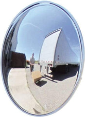 Se-Kure Domes&Mirrors - Indoor Round Convex Safety, Traffic & Inspection Mirrors - Acrylic Lens, Hardboard Backing, 24" Diam, 72' Max Covered Distance - Americas Industrial Supply