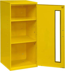 Durham - 2 Shelf Wall Storage Cabinet - Steel, 13-3/4" Wide x 12-3/4" Deep x 30" High, Yellow - Americas Industrial Supply