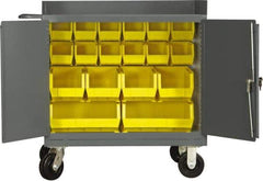 Durham - 2,000 Lb Capacity, 24" Wide x 36" Long x 40-1/2" High Mobile Cart - 2 Door, Steel, 2 Rigid/2 Swivel Casters - Americas Industrial Supply