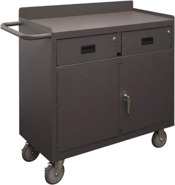 Durham - 1,200 Lb Capacity, 18" Wide x 36" Long x 32-7/32" High Mobile Cart - 2 Door, 2 Drawer, 1 Shelf, Steel, 2 Rigid/2 Swivel Casters - Americas Industrial Supply