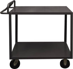 Durham - 3,600 Lb Capacity, 30" Wide x 48" Long x 39" High Service Cart - 2 Shelf, Steel, 2 Rigid/2 Swivel Casters - Americas Industrial Supply