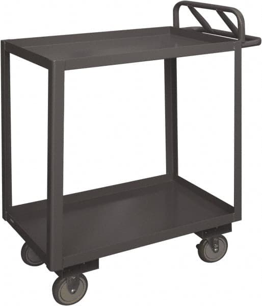 Durham - 1,200 Lb Capacity, 24" Wide x 48" Long x 37-5/8" High Service Cart - 2 Shelf, Steel, 2 Rigid/2 Swivel Casters - Americas Industrial Supply