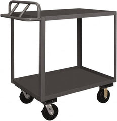 Durham - 3,600 Lb Capacity, 24" Wide x 48" Long x 37-5/8" High Service Cart - 2 Shelf, Steel, 2 Rigid/2 Swivel Casters - Americas Industrial Supply