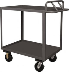 Durham - 3,600 Lb Capacity, 24" Wide x 48" Long x 37-5/8" High Service Cart - 2 Shelf, Steel, 2 Rigid/2 Swivel Casters - Americas Industrial Supply