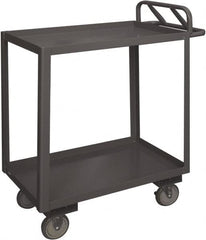 Durham - 1,200 Lb Capacity, 18" Wide x 36" Long x 37-5/8" High Service Cart - 2 Shelf, Steel, 2 Rigid/2 Swivel Casters - Americas Industrial Supply