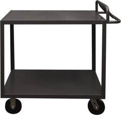 Durham - 3,600 Lb Capacity, 18" Wide x 36" Long x 37-5/8" High Service Cart - 2 Shelf, Steel, 2 Rigid/2 Swivel Casters - Americas Industrial Supply