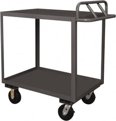 Durham - 3,600 Lb Capacity, 18" Wide x 30" Long x 39" High Service Cart - 2 Shelf, Steel, 2 Rigid/2 Swivel Casters - Americas Industrial Supply