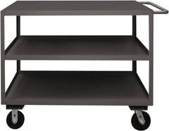 Durham - 3,000 Lb Capacity, 30" Wide x 48" Long x 37-5/8" High Service Cart - 3 Shelf, Steel, 2 Rigid/2 Swivel Casters - Americas Industrial Supply