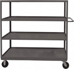 Durham - 3,000 Lb Capacity, 24" Wide x 48" Long x 59-1/2" High Service Cart - 4 Shelf, Steel, 2 Rigid/2 Swivel Casters - Americas Industrial Supply