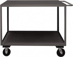 Durham - 3,000 Lb Capacity, 24" Wide x 48" Long x 39-1/16" High Service Cart - 2 Shelf, Steel, 2 Rigid/2 Swivel Casters - Americas Industrial Supply
