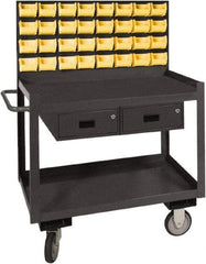 Durham - 1,200 Lb Capacity, 24" Wide x 36" Long x 64-1/8" High Service Cart - 2 Drawer, 2 Shelf, Steel, 2 Rigid/2 Swivel Casters - Americas Industrial Supply