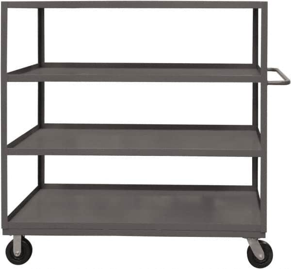 Durham - 1,200 Lb Capacity, 18" Wide x 30" Long x 55-5/8" High Service Cart - 4 Shelf, Steel, 2 Rigid/2 Swivel Casters - Americas Industrial Supply