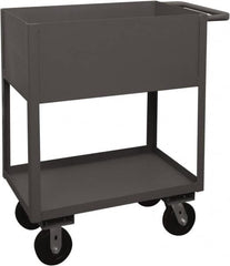 Durham - 3,600 Lb Capacity, 24" Wide x 36" Long x 39-1/16" High Service Cart - 2 Shelf, Steel, 2 Rigid/2 Swivel Casters - Americas Industrial Supply