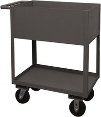 Durham - 3,600 Lb Capacity, 18" Wide x 30" Long x 39-1/16" High Service Cart - 2 Shelf, Steel, 2 Rigid/2 Swivel Casters - Americas Industrial Supply