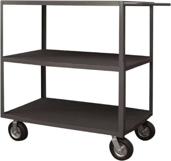 Durham - 1,200 Lb Capacity, 36" Wide x 72" Long x 50" High Instrument Cart - 3 Shelf, Steel, 2 Rigid/2 Swivel Casters - Americas Industrial Supply