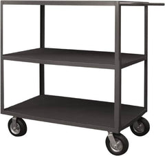 Durham - 1,200 Lb Capacity, 36" Wide x 72" Long x 50" High Instrument Cart - 3 Shelf, Steel, 2 Rigid/2 Swivel Casters - Americas Industrial Supply