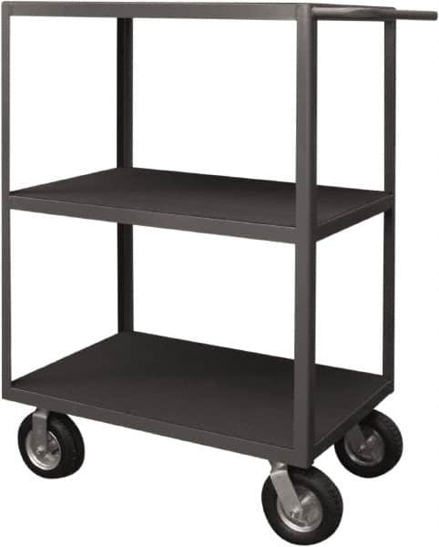 Durham - 1,200 Lb Capacity, 24" Wide x 36" Long x 50" High Instrument Cart - 3 Shelf, Steel, 2 Rigid/2 Swivel Casters - Americas Industrial Supply