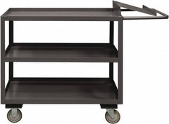 Durham - 1,200 Lb Capacity, 24" Wide x 48" Long x 37-5/8" High Order Picking Cart - 3 Shelf, Steel, 2 Rigid/2 Swivel Casters - Americas Industrial Supply