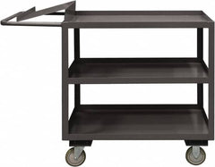 Durham - 1,200 Lb Capacity, 18" Wide x 36" Long x 37-5/8" High Order Picking Cart - 3 Shelf, Steel, 2 Rigid/2 Swivel Casters - Americas Industrial Supply