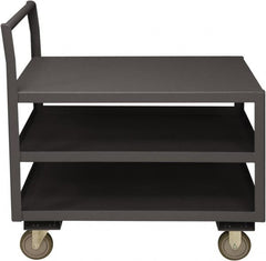 Durham - 1,200 Lb Capacity, 30-1/4" Wide x 51" Long x 37-1/2" High Service Cart - 3 Shelf, Steel, 2 Rigid/2 Swivel Casters - Americas Industrial Supply