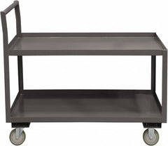 Durham - 1,200 Lb Capacity, 24-1/4" Wide x 51" Long x 37-1/2" High Service Cart - 2 Shelf, Steel, 2 Rigid/2 Swivel Casters - Americas Industrial Supply