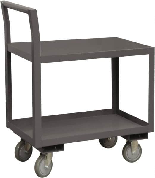Durham - 1,200 Lb Capacity, 30-1/4" Wide x 51" Long x 37-1/2" High Service Cart - 2 Shelf, Steel, 2 Rigid/2 Swivel Casters - Americas Industrial Supply