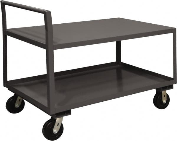 Durham - 2,000 Lb Capacity, 30-1/4" Wide x 51" Long x 38-3/4" High Service Cart - 2 Shelf, Steel, 2 Rigid/2 Swivel Casters - Americas Industrial Supply