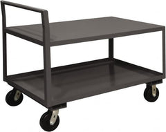 Durham - 2,000 Lb Capacity, 30-1/4" Wide x 51" Long x 38-3/4" High Service Cart - 2 Shelf, Steel, 2 Rigid/2 Swivel Casters - Americas Industrial Supply
